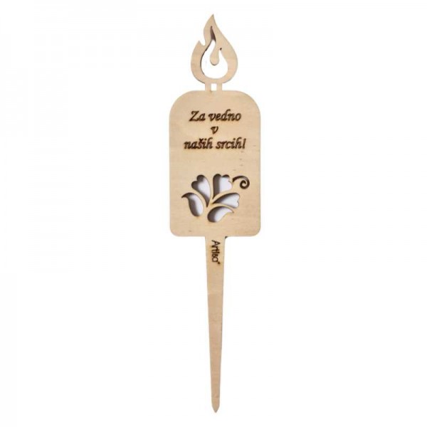 Lesena svečka na pik Nagelj - za vedno v naših srcih